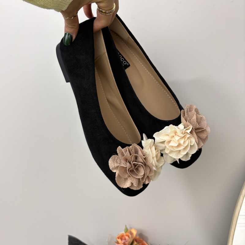 French Floral Soft Sole Flat Shoes Women's Korean Style Comfortable Slip-On Low Top Shoes - Image 3