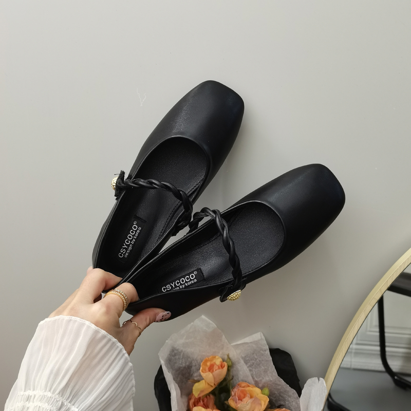 CSYCOCO 2026 Spring New Minimalist Black Casual Magic Tape Flat Shoes - Image 4