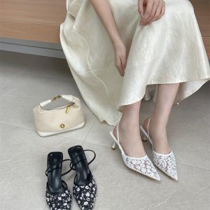 2026 New High Heel Closed Toe Back Strap Sandals Women Shoes